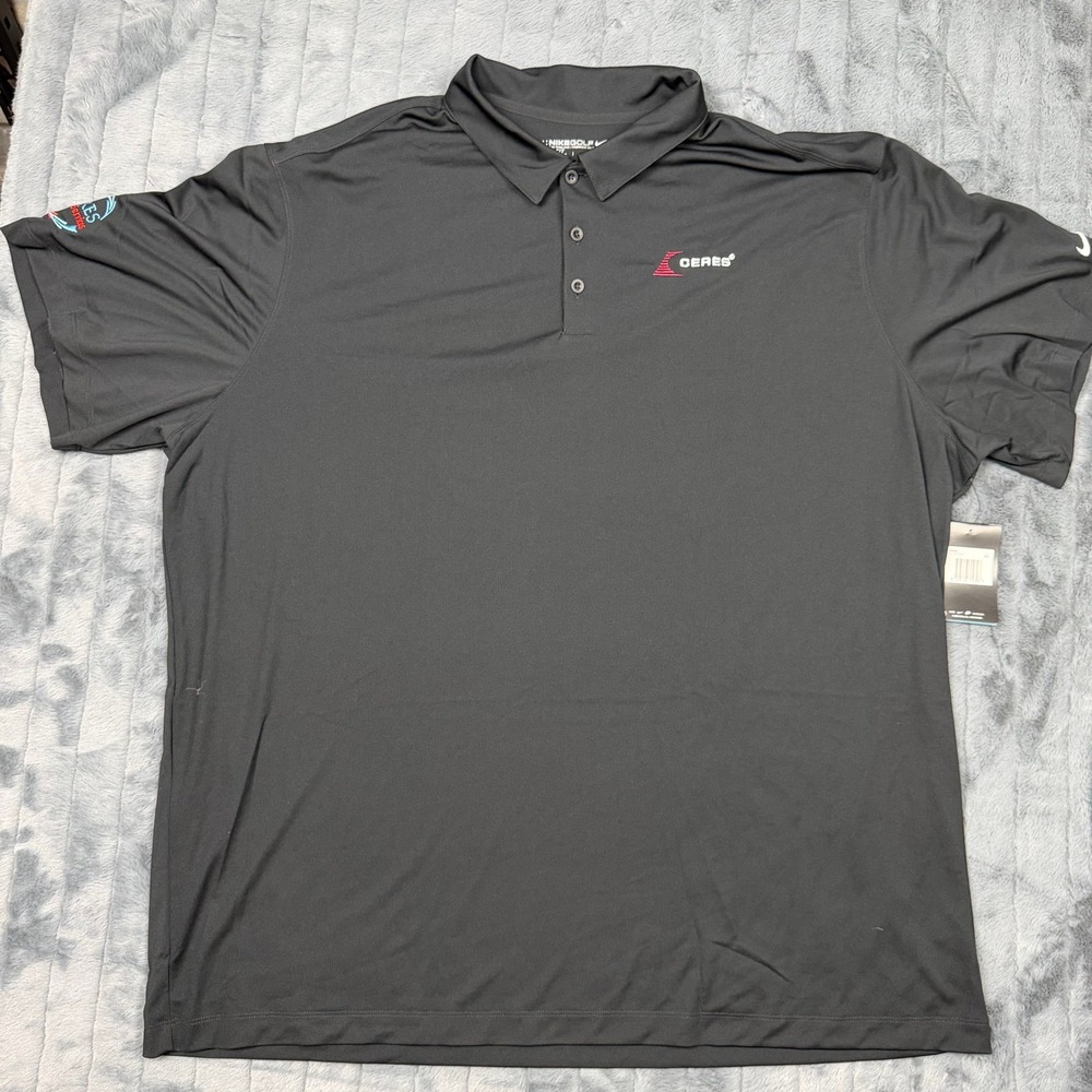 Nike Golf Mens 4XL Black Dri-FIT Polo Shirt Ceres Cruise Services 637167-010 NEW